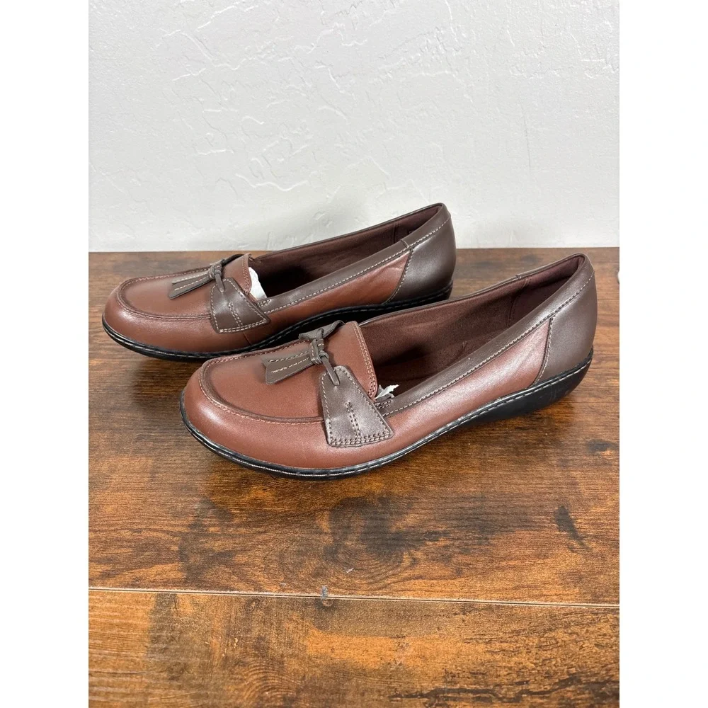 Clarks Ashland Bubble Brown Multi Leather Tassel Loafers Womens 11 M 26067330110